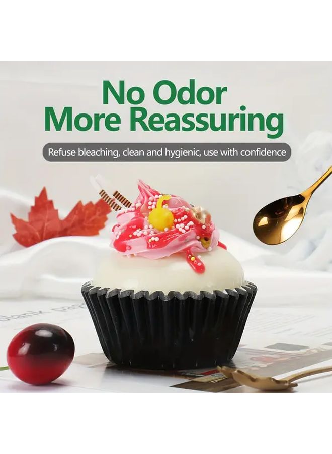Black Disposable Cupcake Cups 50pcs Aluminum Foil Baking For Halloween Christmas - Image 4