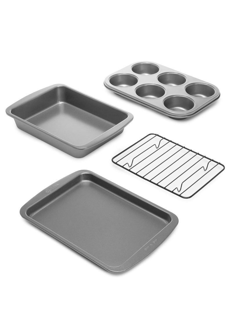 Ecolution Ecolution Non-Stick Toaster Oven Bakeware Set 4-Piece, Carbon Steel, Easy to Clean and Perfect for Single Servings, Gray  - Image 1