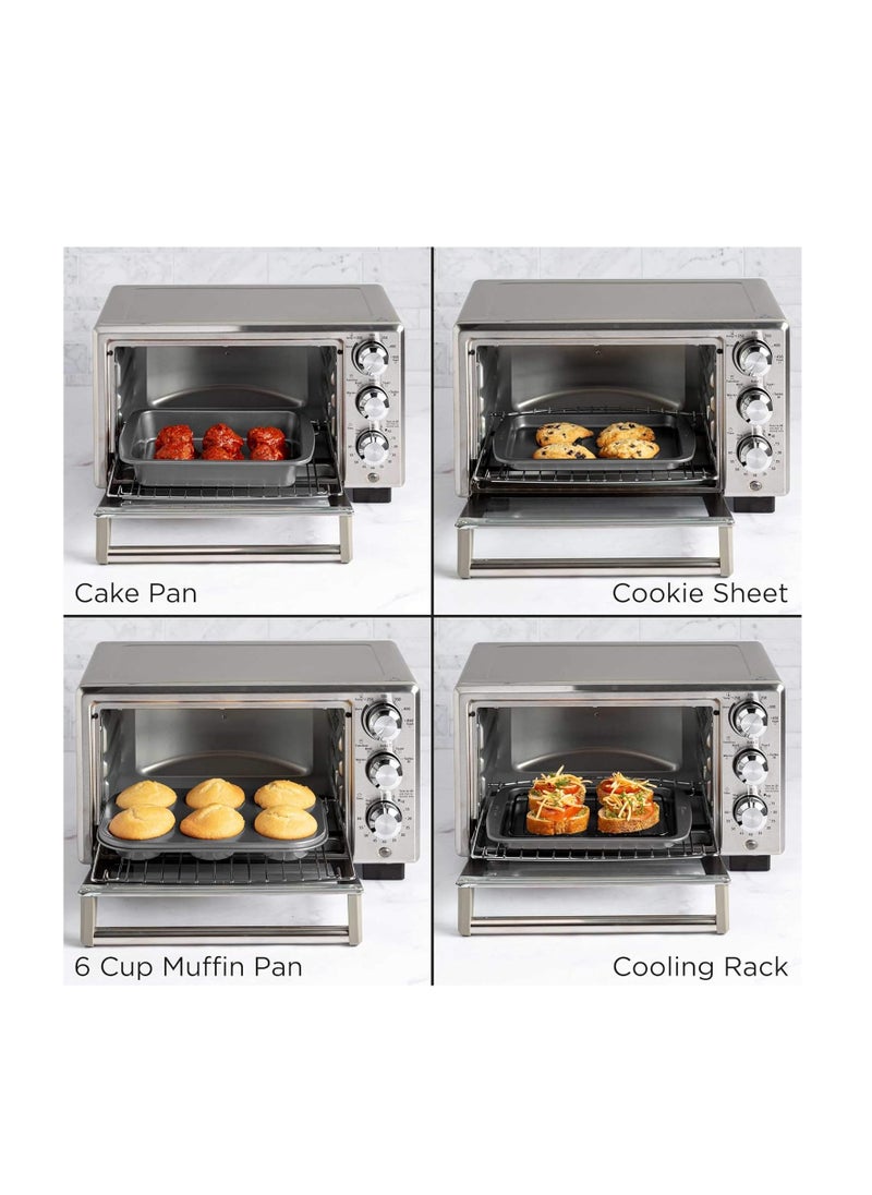 Ecolution Ecolution Non-Stick Toaster Oven Bakeware Set 4-Piece, Carbon Steel, Easy to Clean and Perfect for Single Servings, Gray  - Image 3