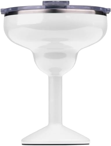 ORCA Rita Temperature Insulated Stainless Steel Margarita Glass Lidded Tumbler for Cocktails Wine Cold Drinks Pearl Gloss