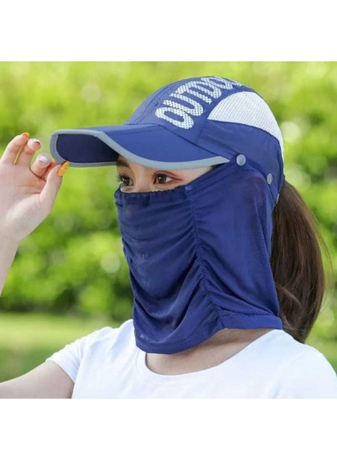 Outdoor Adjustable Folding Sun Cap Sun Protection Fishing Hat Baseball Cap with Removable Face Neck Cover Flap for Men and Women - Image 3