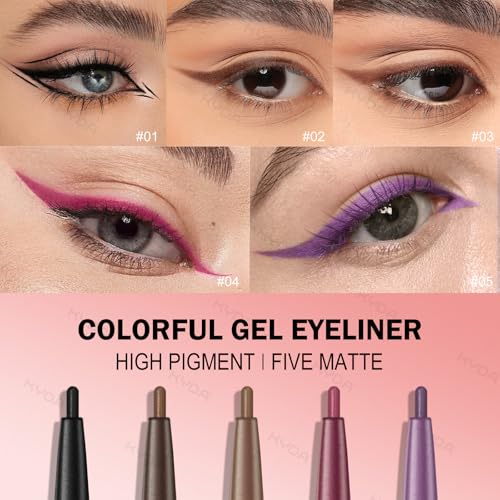 KYDA 2 Pcs Light Brown Gel Eyeliner Pencil Smooth Creamy Matte Eyeliner Retractable Crayon Eye Liner Lasting UltraPigmented Waterproof Smudgeproof - Image 3