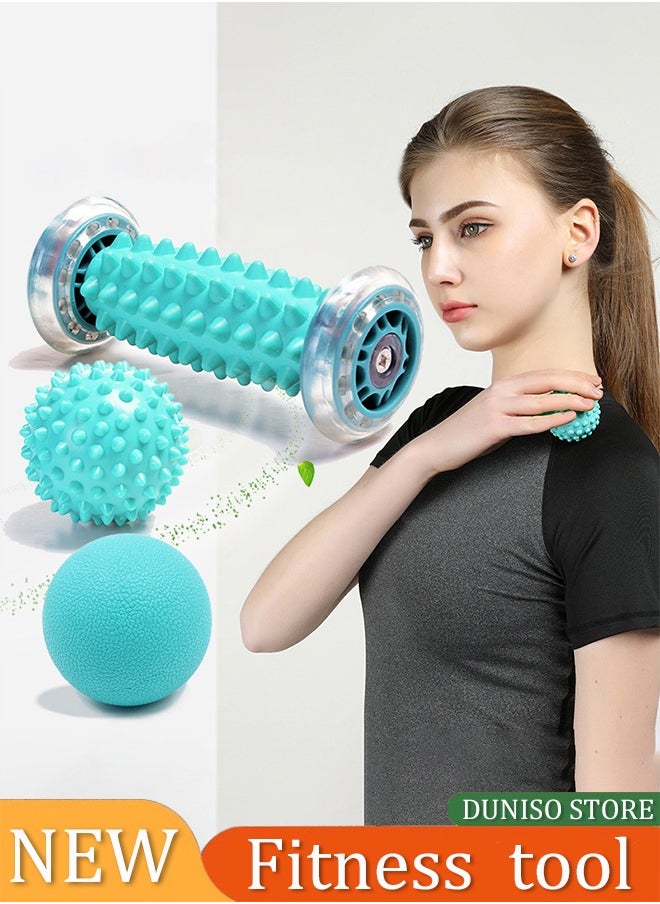 DUNISO 3 Pieces of Foot Roller Massage Ball, rolling foot yoga ball set, PVC fascia ball , used for relieving pain, stress, and relaxation  - Image 1