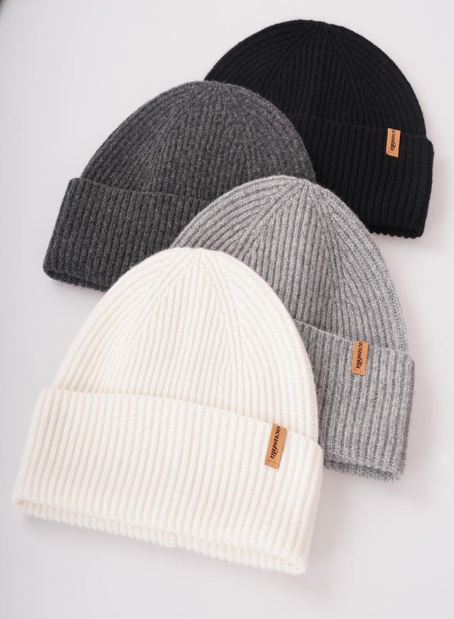 ACUSHLA 100% Merino Wool Cuff Beanie for Men & Women Loose Fit Knitted Winter Hat Unisex Watch Cap Skullie for Cold Weather, Dark Grey, One size - Image 5