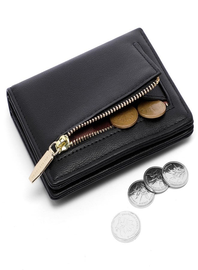 Altally Small Women Wallet RFID Blocking Bifold Pocket Wallet Slim Compact Ladies Purse Mini Wallets For Women (Black) - Image 2