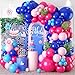 Sowide Blue Balloon Arch KitRoyal Light Blue Hot Pink Balloons with Palm Leaves for Girl Boy Themed Birthday Party Decorations Baby Shower Graduation Summer Pool Hawaii Tropical Party Supplies - Image 3