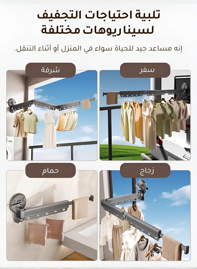 حامل ملابس تلسكوبي قابل للطي بثبات قوي - Image 3