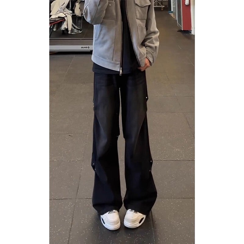 Unisex Classic Denim Jeans Loose Fit Daily Outdoor Wear - Image 2