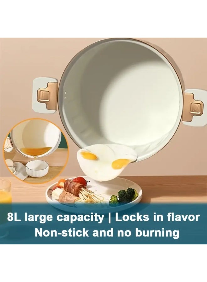 كيلا وعاء طبخ من المينا، وعاء حساء ذو مقبضين وسعة كبيرة، وعاء منزلي متعدد الوظائف غير لاصق، مناسب للتجمعات الكبيرة مثل عيد العمال وعيد الميلاد وغيرها من الاحتفالات. - Image 4