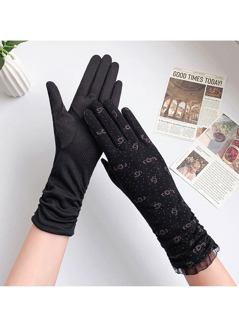 Women Summer Sun Protective Driving Gloves Touchscreen Anti Slip UV Gloves for Driving Riding - Image 1