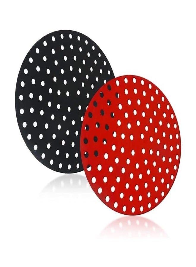JAGDIV Silicone Air Fryer Liners, Reusable Air Fryer Silicone Liners Square, Food Grade Air Fryer Oven Accessories, Non Stick and Easy Cleaning, Replacement of Parchment Liners (Round Silicon Sheet-2) - Image 1