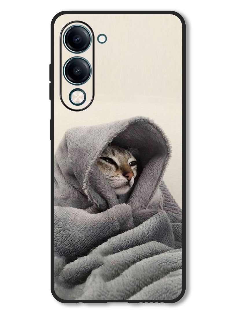 Theodor Case Compatible with Vivo Y29s Protection Shockproof Bumper Cover Cat in Blanket - Image 1