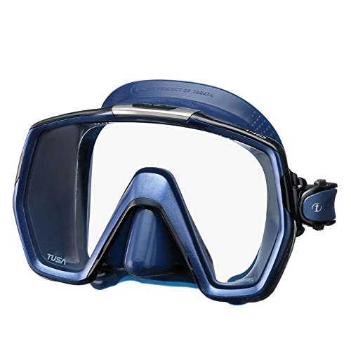 TUSA M-1001 Freedom HD Scuba Diving Mask, Indigo Skirt/Indigo Frame - Image 1
