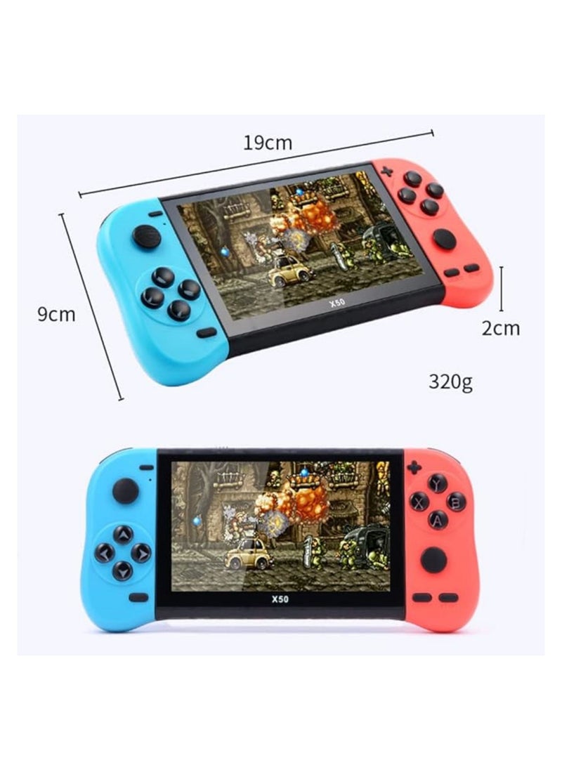 5.1 Inch X50 Handheld Video Game Console, Handheld Game Player, Preloaded 6800 Classic Retro Video Games, Support Players and TV Connection, Gift for Children and Adults