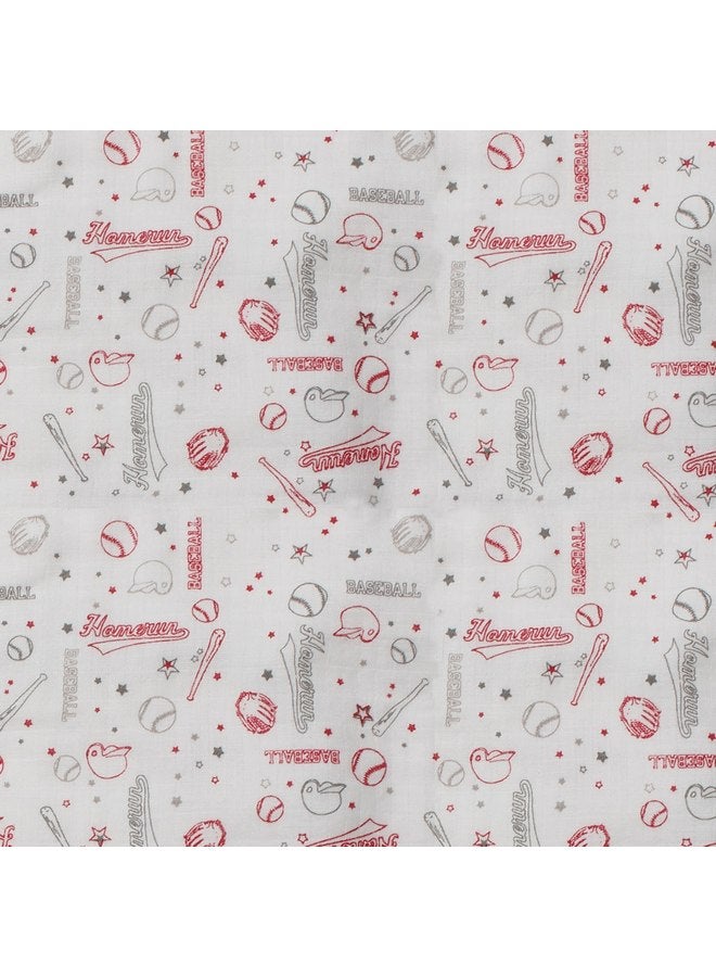 باكاتي Bacati - مجموعة من 3 قطع من القماش الرياضي أو منشفة بغطاء للرأس (منشفة بغطاء للرأس، أحمر/رمادي بيسبول) - Image 2