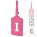 Iqimott Initial Letter Luggage Tags for Suitcases Monogrammed Suitcase Luggage Identifier Name Tag PU Leather TSA Approved Luggage TagsBag Tags for Men Women Kids Luggage HandbagsRoseredWhite I - Image 2