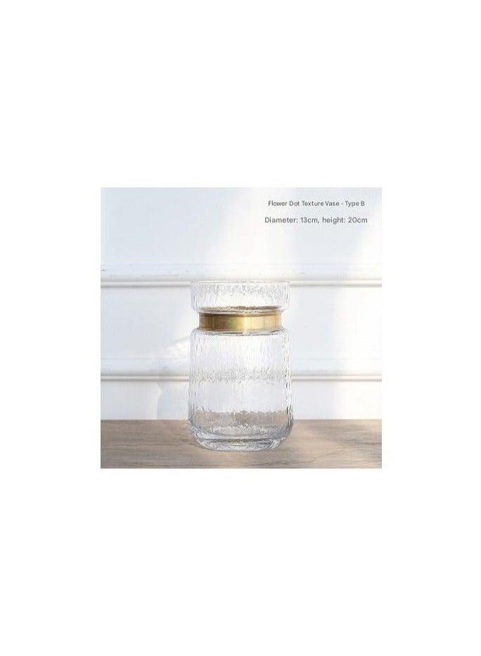 PEI  AN European Transparent Metal Rng Inlaid With Glass Vase Decoration Creative Home Hydroponic Flower Planter  - Image 1