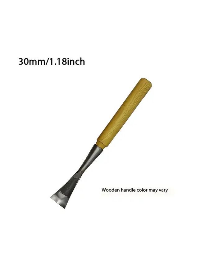 30mm Woodworking Chisel for Carving Floral Designs Curved Round Tool 1pc - Image 1