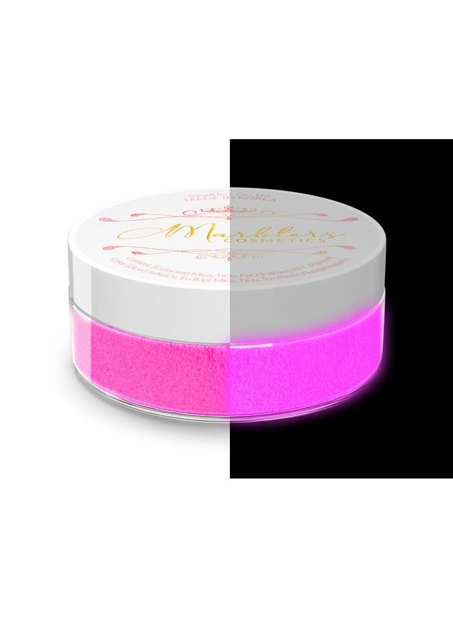 MARBLERS Cosmetic Grade Glow-in-The-Dark Powder [Glow Pink] 0.28oz (8g) | Pearlescent | Dye | Non-Toxic | Vegan | Cruelty-Free | Festival, Rave & Party Makeup | Eye, Hair, Nail Polish, Eyeshadow - Image 1