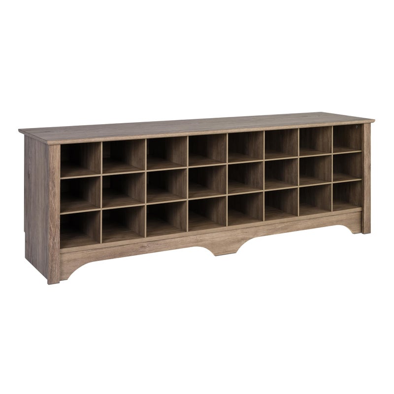 Prepac Prepac Cabinet Shoe Cubby Bench 155D x 60W x 2025H Drifted Gray