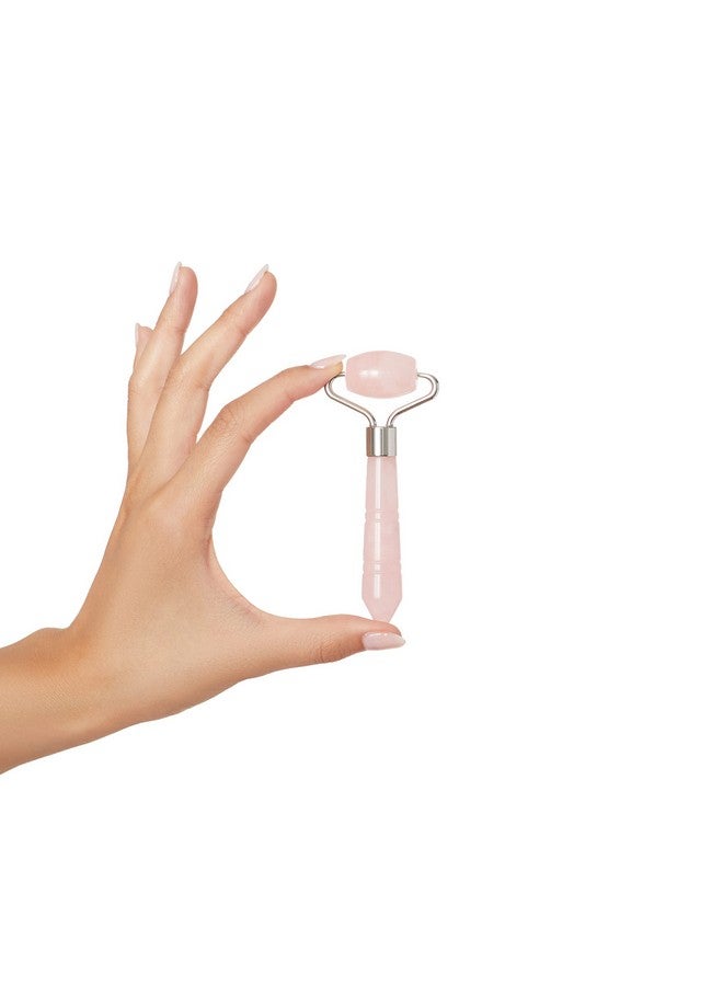 Plum Beauty Mini Rose Quartz Roller for Face - Improves Skin Tone and Blood Circulation - Skin Care Face Roller Reduces Under-Eye Puffiness and Dark Circles - Image 3