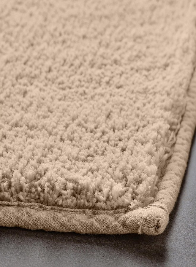 enera Microfibre Bath Mat | Soft & Absorbent 1880 GSM | Non-Slip Latex Backing | Quick Dry, Washable Multipurpose Floor Mat for Bathroom, Bedroom, Kitchen & Home (Stello 50 x 80 cm) (Taupe) - Image 2