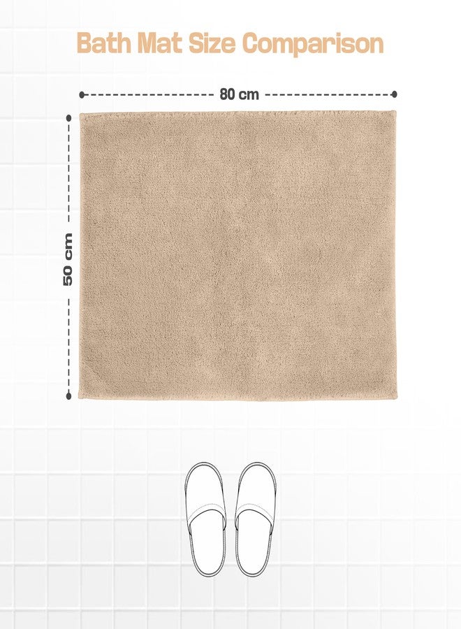 enera Microfibre Bath Mat | Soft & Absorbent 1880 GSM | Non-Slip Latex Backing | Quick Dry, Washable Multipurpose Floor Mat for Bathroom, Bedroom, Kitchen & Home (Stello 50 x 80 cm) (Taupe) - Image 3