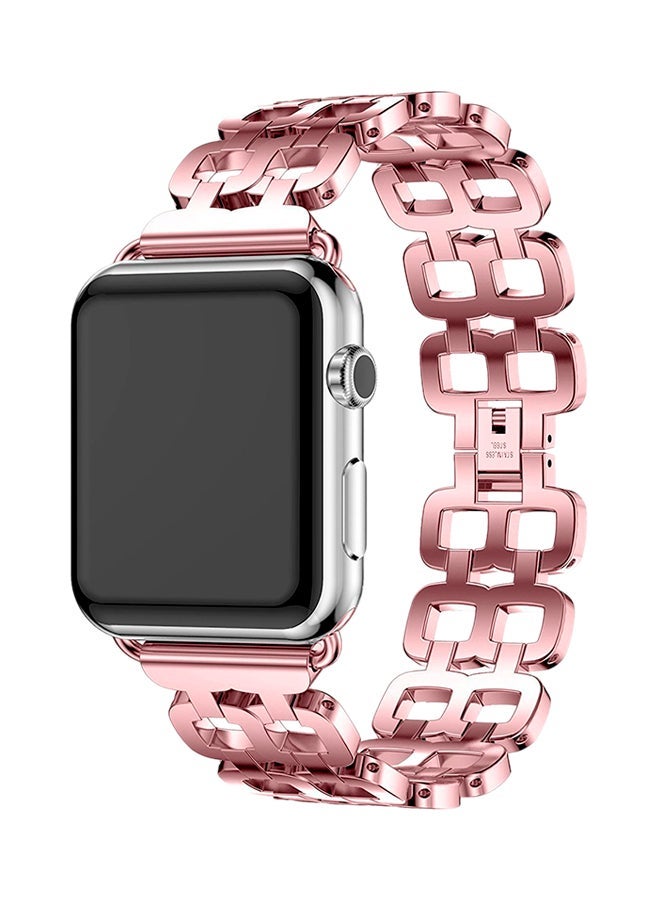 NIBEMINENT Replacement Bracelet Strap For Apple Watch Series 3/2/1 Rose Pink - Image 2
