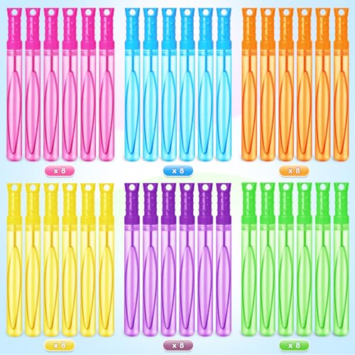 Letapapa Bubble Wand 48 Pcs Bubble Wands Bulk in 6 Colors Bubble Party Favors for Kids Summer Toys Indoor Outdoor Activity Themed Birthday Wedding for Girls Boys - Image 5