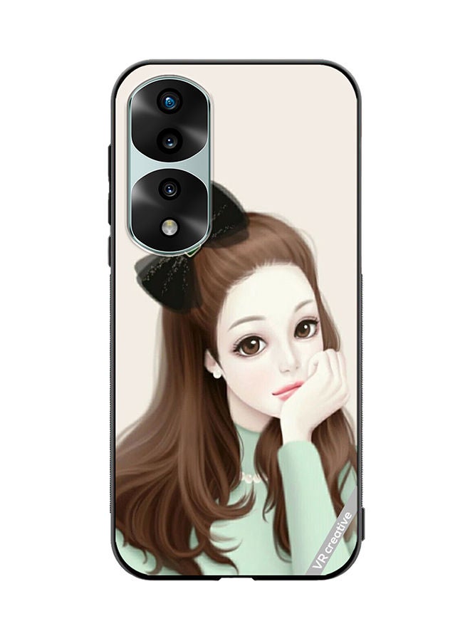 VR CREATIVE Protective Case Cover For Honor 70 Pro plus Girl With Band Design Multicolour - Image 1