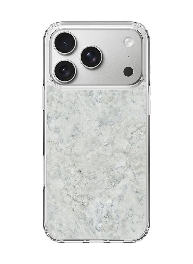 Stylizedd Classic Clear MagSafe Case for iPhone 17 Pro , Hybrid Soft Case Flexible Edges Anti Drop TPU PC Gel Thin Transparent Cover [ Designed for iPhone 17 Pro ] - Marble Texture White Full Print