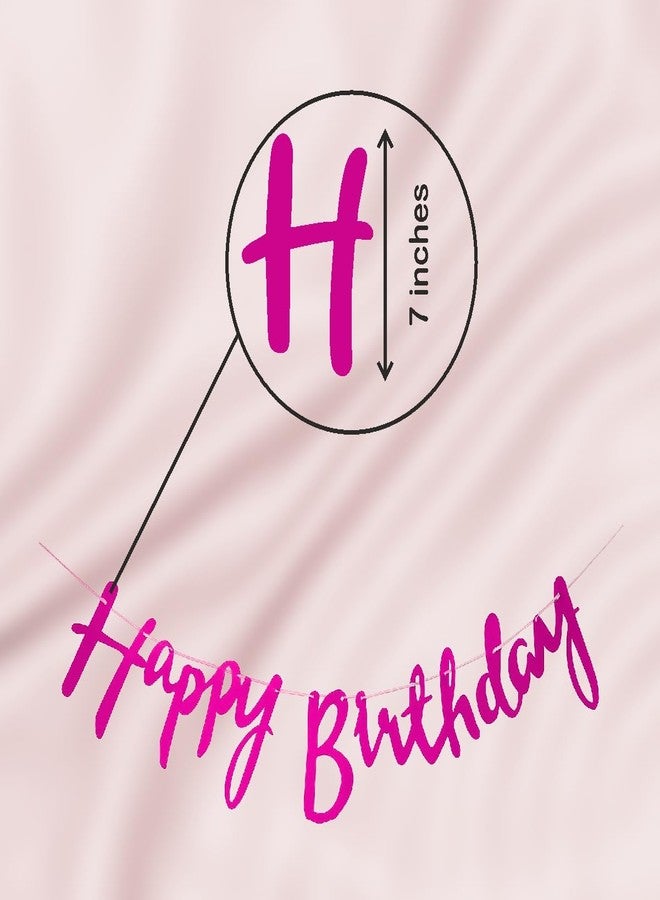 Untumble Pink Floral Birthday Party Decoration Kit | Cursive Bunting, Honeycomb Balls & Paper Swirls | Girls Birthday Decor | Set of 17 Pcs - Image 5