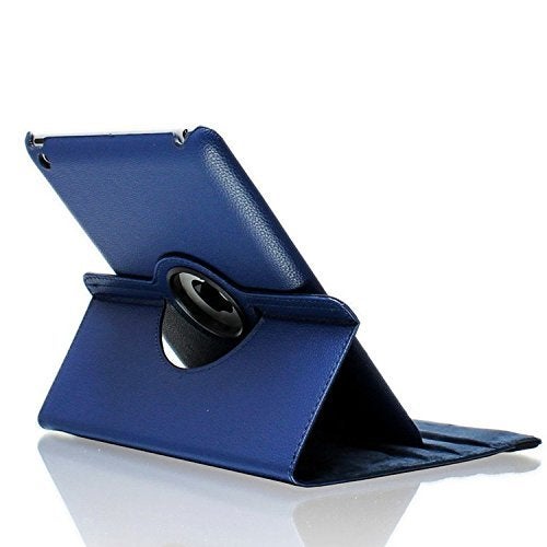 MOCA 360°Degree Rotating PU Leather Smart Flip Case Cover for Apple iPad 2 3 4 flip case Cover Models. A1460 A1459 A1458 A1416 A1430 A1403 A1397 A1396 A1395 (Dark Blue) - Image 4