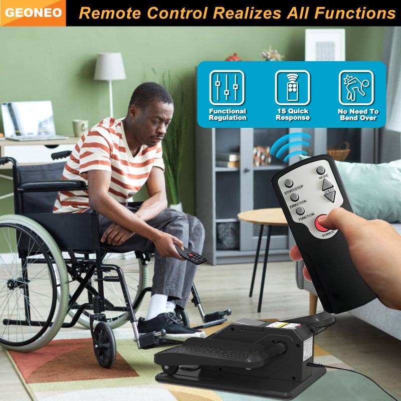 GEONEO Under Desk Elliptical Machine, Electric Elliptical Leg Exerciser for Senior, Quiet and Compact Electric Seated Pedal Exerciser for Home with Display Monitor, Remote Control and 12 Adjustable Speeds - Image 5