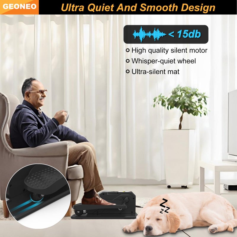 GEONEO Under Desk Elliptical Machine, Electric Elliptical Leg Exerciser for Senior, Quiet and Compact Electric Seated Pedal Exerciser for Home with Display Monitor, Remote Control and 12 Adjustable Speeds - Image 4