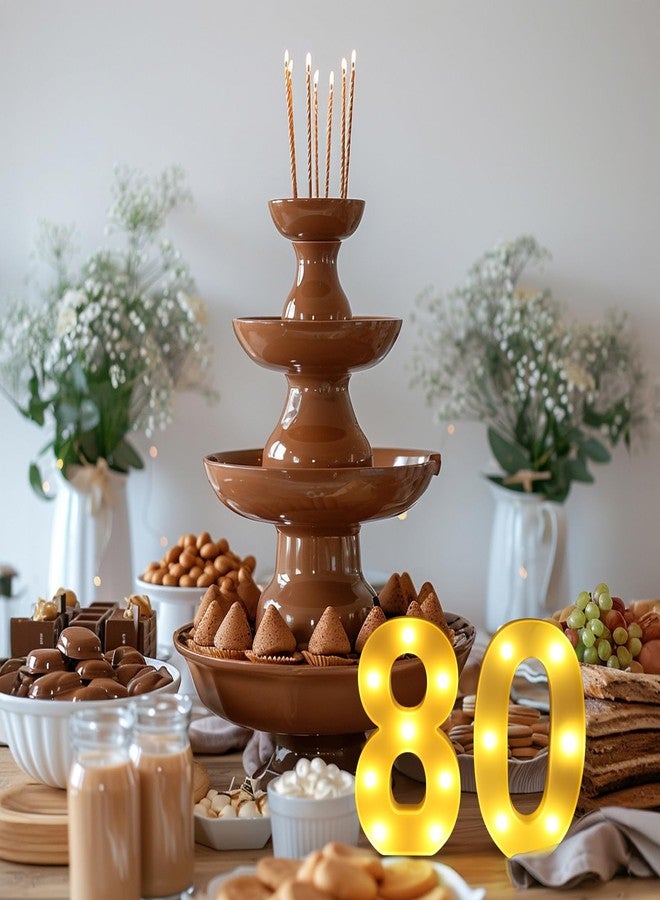 Funsky 80th Birthday Decorations for Women Men,Happy 80 Birthday Decorations for Centerpieces Table,80 Light Up Numbers Sign Led for Party Backdrop Wall Decor for Wedding Anniversary Home - Image 4