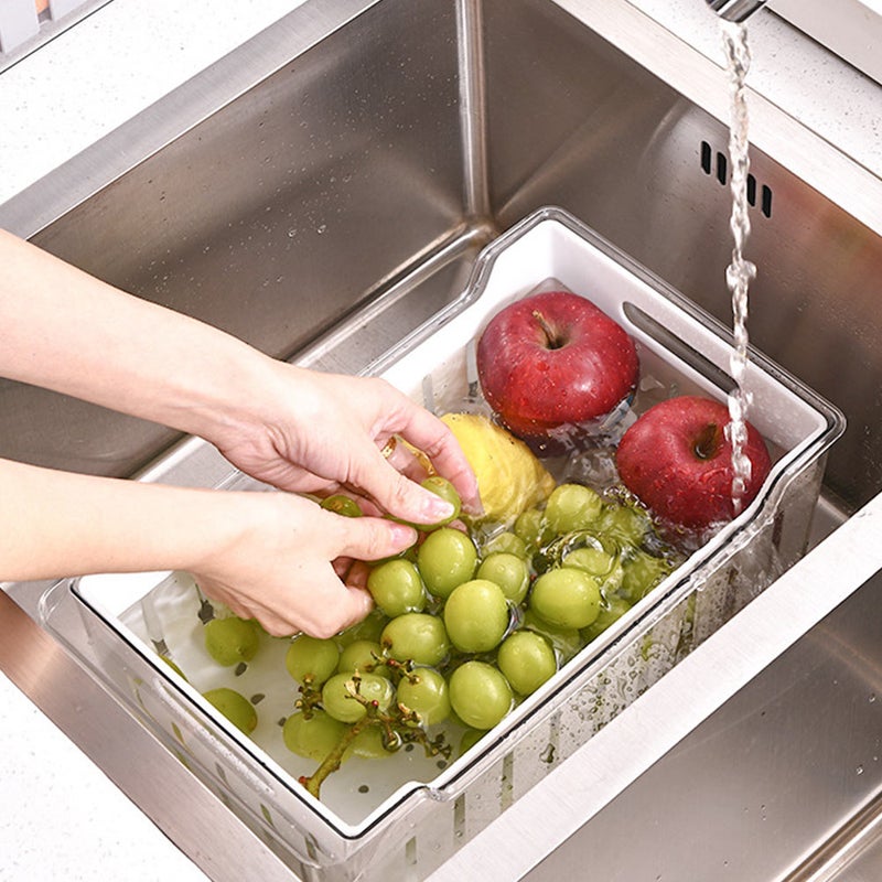 2 Sets Large Capacity Double-Layer Storage Box Food Box (Transparent White) - Image 4