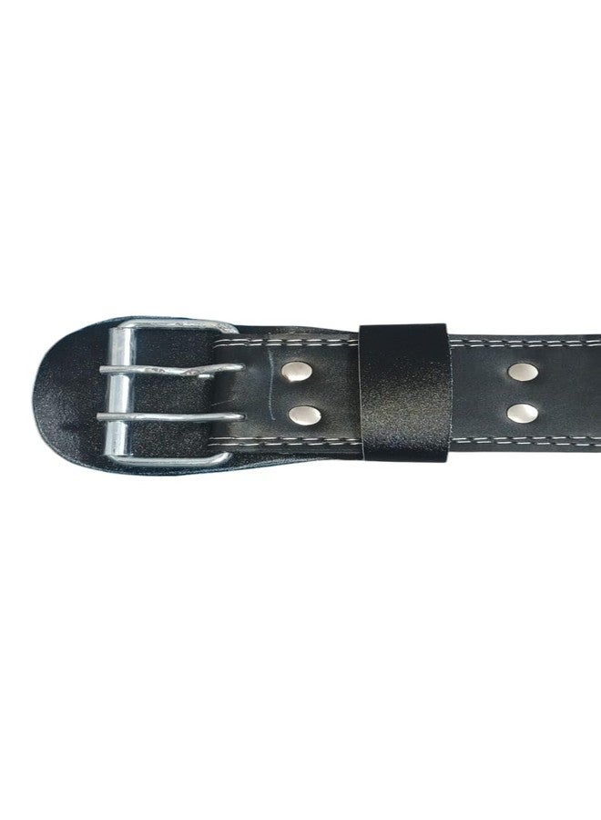 STYRKR Genuine Leather Weight Lifting Gym Belt Back Support Power Lifting Belt for Men and Women Unisex Adjustable Buckle (M) - Image 3