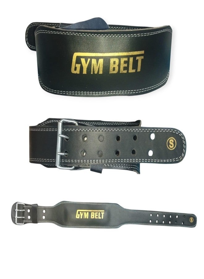 STYRKR Genuine Leather Weight Lifting Gym Belt Back Support Power Lifting Belt for Men and Women Unisex Adjustable Buckle (M) - Image 1