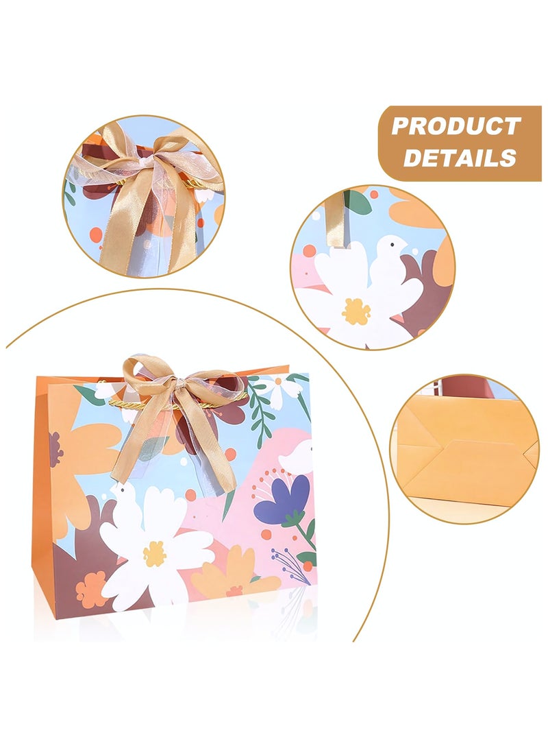 Gift Bags With Handles, 10-Piece Colorful Flower Pattern Gift Bags Set, Portable Paper Gift Bag for Birthday, Anniversary, Mother's Day, Wedding Party 25x12x20cm - Image 3