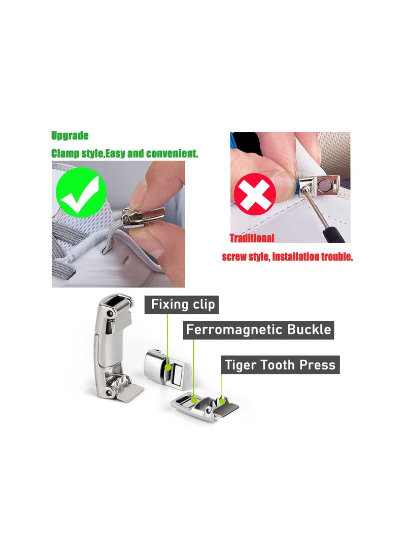 8 Pieces Shoelaces Buckle Lock Metal Quick Easy Shoelace No Tie BuckLe Switch Logo for Kids Adults Shoe Strings - Image 5