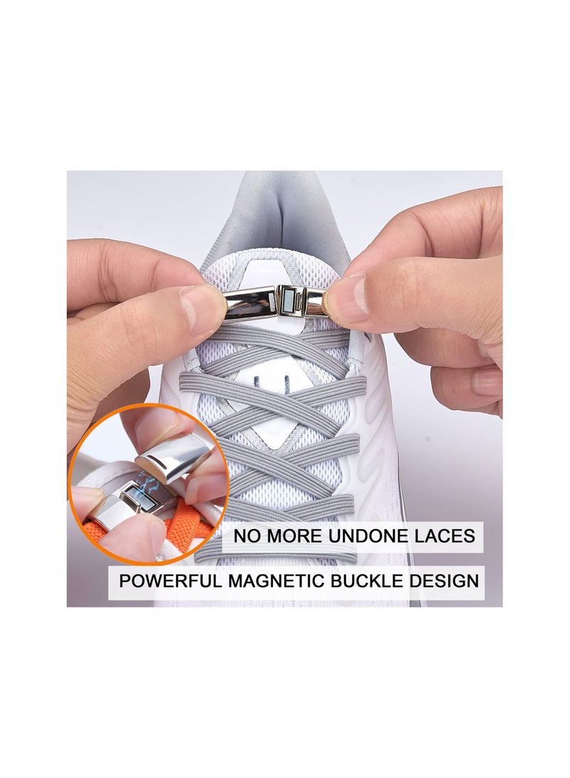 8 Pieces Shoelaces Buckle Lock Metal Quick Easy Shoelace No Tie BuckLe Switch Logo for Kids Adults Shoe Strings - Image 2