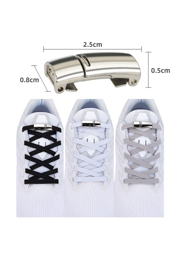 8 Pieces Shoelaces Buckle Lock Metal Quick Easy Shoelace No Tie BuckLe Switch Logo for Kids Adults Shoe Strings - Image 3