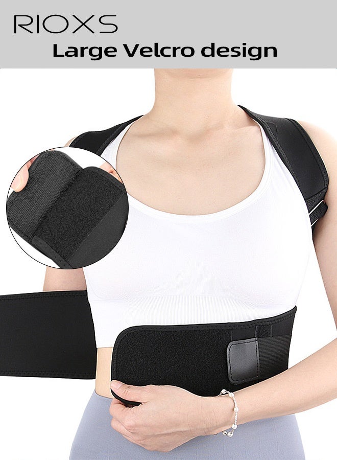 RIOXS Unisex Adults Back Brace, Breathable and Comfortable Spinal Correction Strap, Adjustable Support Strap, Lightweight Wearable Device, Suitable for Sitting, Office Work, Studying, and Reading, Black - Image 3