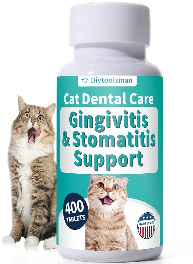 diytoolsman Cat Dental Care, Bad Breath, Stomatitis & Gingivitis Treatment for Cats, Cat Gum Disease Treatment, Cats Oral Health for Teeth, Gums, Mouth and Tartar, 400 Tiny Tablets - Image 1