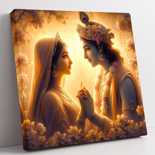 SAF Wooden Framed Radha Krishna Canvas Wall decor Painting for Home and office || Home décor Painting, Living Room, Bedroom, Office Room Decor - Paintings for Wall Decoration CVS-38223 - Image 1