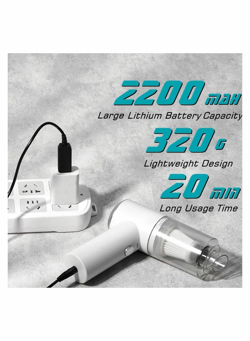 Mini Car Vacuum Cleaner Cordless Rechargeable 120W 6000PA Handheld Vacuum Cleaner with LED Light for Car/Pet/Keyboard/Computer/Desk/Drawer Cleaning - Image 4