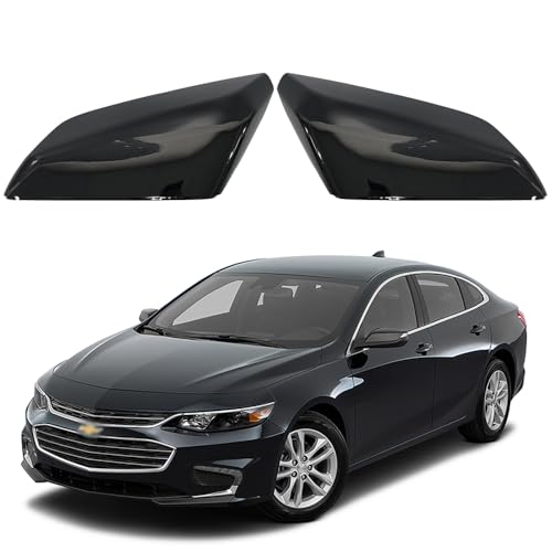 DIMEANI fit for Chevrolet Malibu Side Mirror Cover, fit for 2016 2017 2018 2019 2020 2021 2022 2023 2024 2025 Chevy Malibu Passenger Driver Side Glossy Black 84026842 84026841 - Image 1