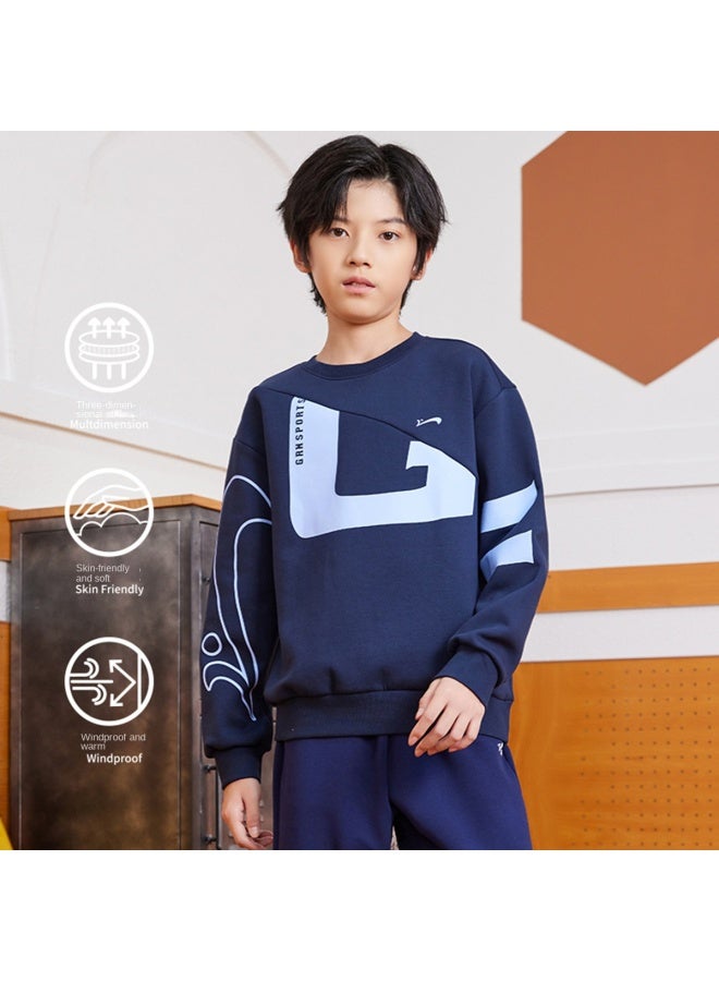 Noble bird Soft And Skin-friendly】children's Hoodie, Boys' Long Sleeve Turn-down Collar Loose Pullover Sweatshirt For Kids Of All Ages - Image 3