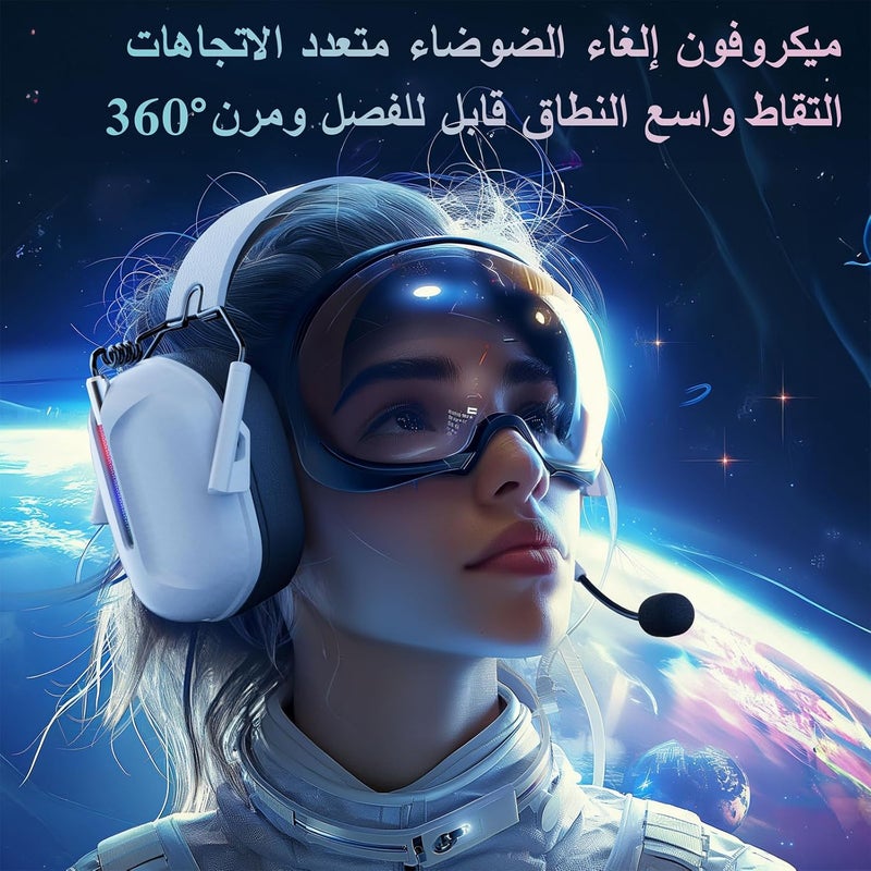 OMIRE 2.4GHZ Wireless Gaming Headphones for PC, PS5, PS4,Switch, Mac,FPS With Microphone Noise Canceling,Bluetooth 5.3 Gaming Headset Wireless,Stereo Sound,ONLY 3.5MM Wired for Xbox Series,45H Batter - Image 3
